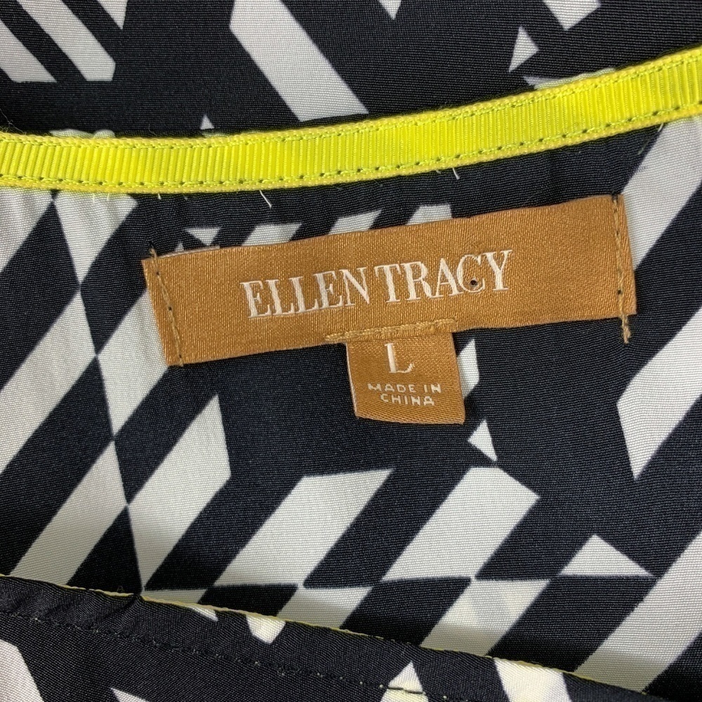 🎉Ellen Tracy Black/White Geometric Long Sleeve - Picture 4 of 6